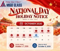 MIGO Glass 2026 Fógra Saoire Lá Náisiúnta na Síne
